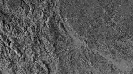 Naklejka premium Cao Bằng, Vietnam - outlined. Grayscale