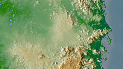 Đắk Lắk, Vietnam - outlined. Physical