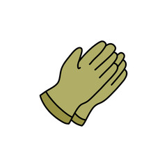safety gloves doodle icon, vector illustration