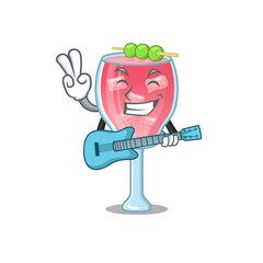 brilliant musician of cosmopolitan cockta cartoon design playing music with a guitar