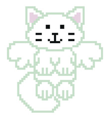 cat pixel art vector