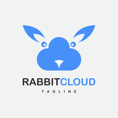 Fototapeta premium Design a rabbit cloud concept logo template