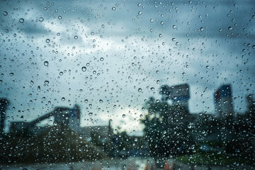 Obraz premium rain drop on the window glass