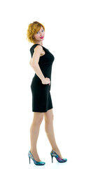 Fototapeta premium portrait in full growth of a successful young business woman. Isolated on white background.