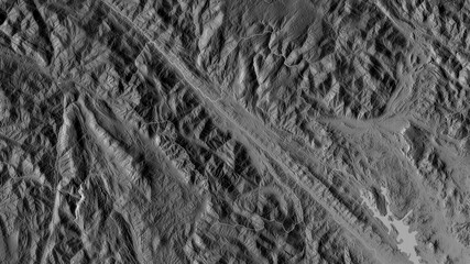 Lào Cai, Vietnam - outlined. Grayscale