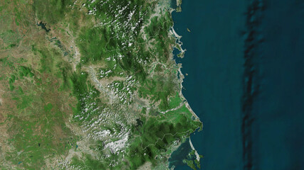 Phú Yên, Vietnam - outlined. Satellite © Yarr65