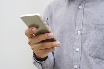 Touch screen smartphone, in hand