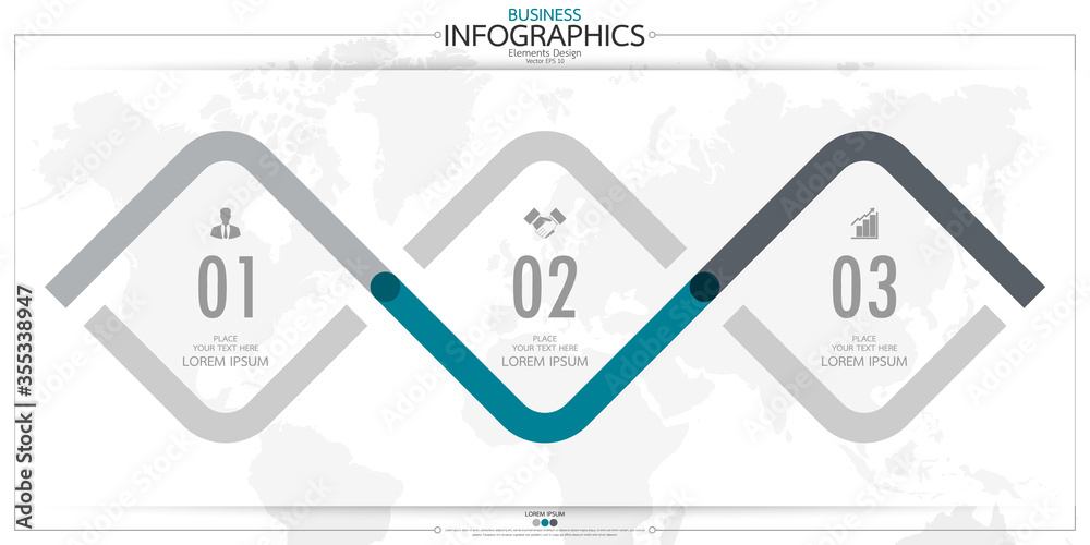 Poster infographic business horizontal timeline process chart template. vector modern banner used for prese