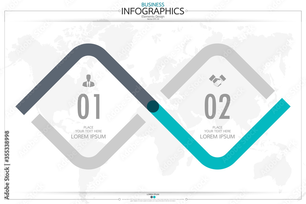 Poster infographic business horizontal timeline process chart template. vector modern banner used for prese