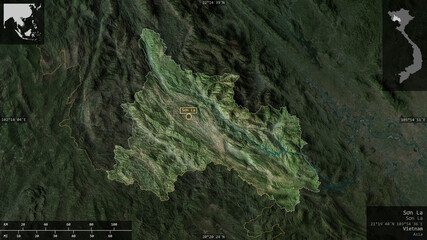 Sơn La, Vietnam - composition. Satellite