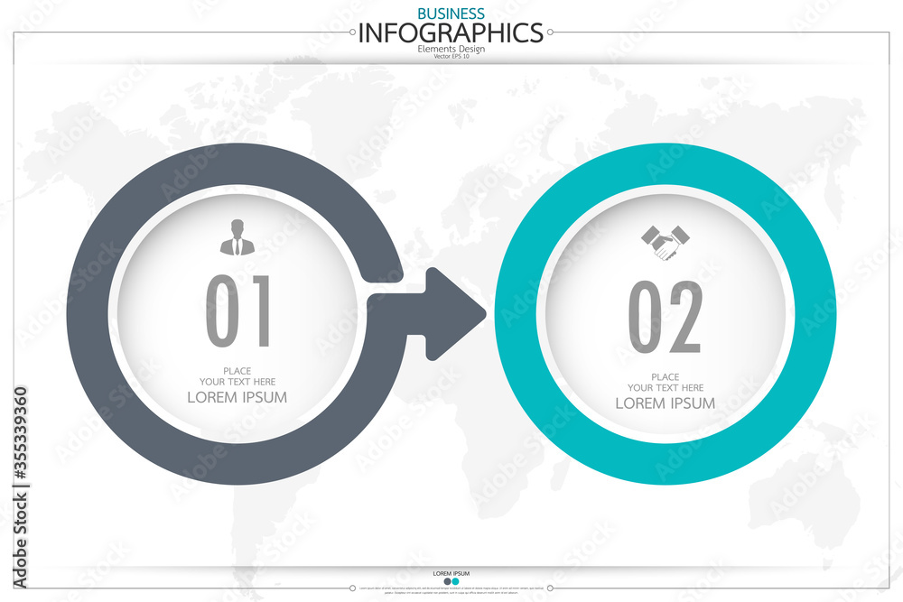 Poster infographic business horizontal timeline process chart template. vector modern banner used for prese