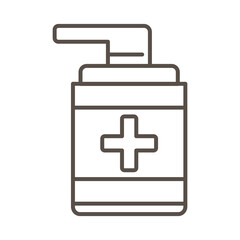 antibacterial soap bottle line icon