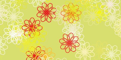 Fototapeta na wymiar Light Multicolor vector doodle texture with flowers.