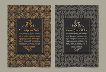 Fototapeta premium Vintage ornament greeting card vector template 