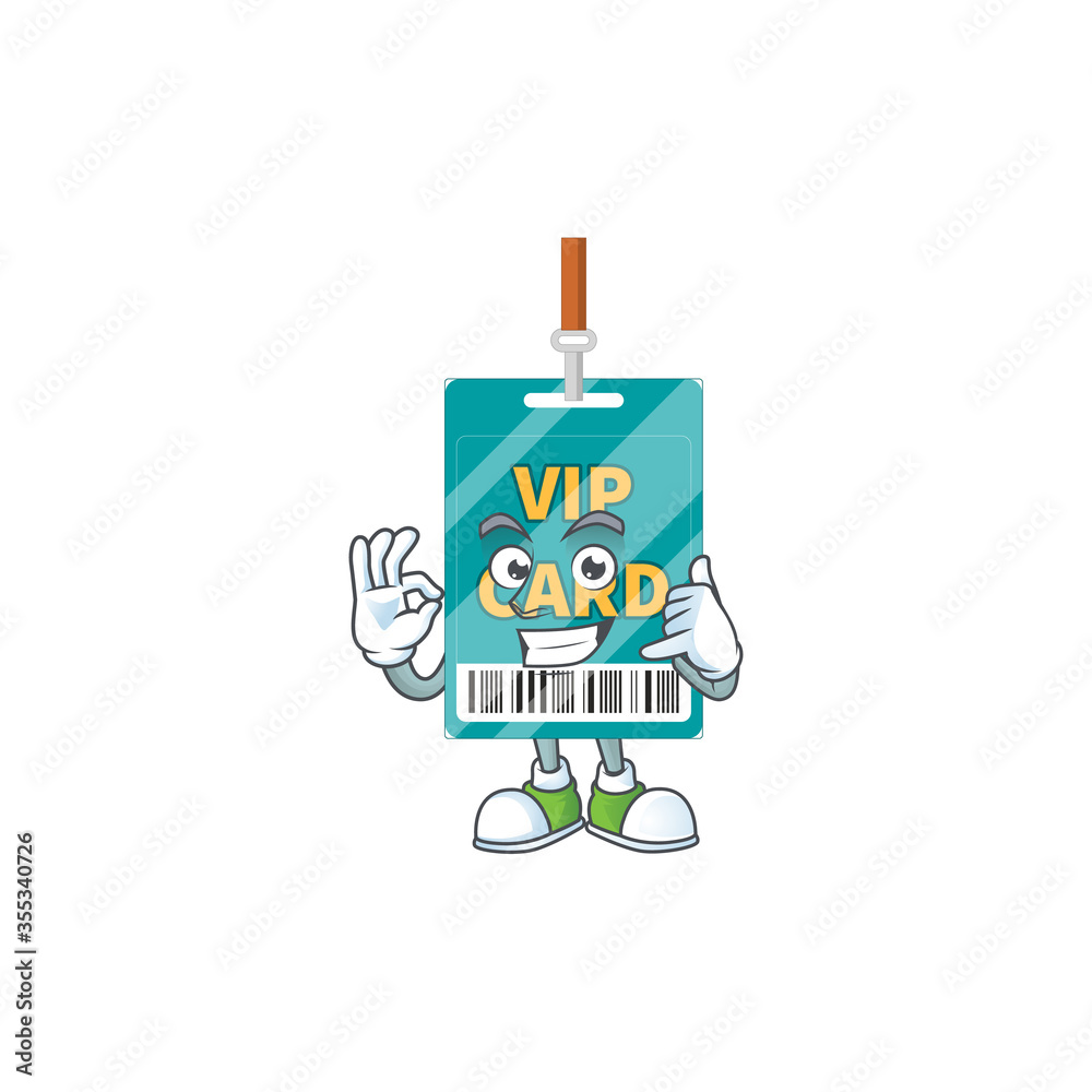 Canvas Prints cartoon picture of VIP pass card make a call gesture