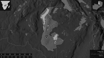 Luapula, Zambia - composition. Grayscale