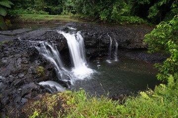 Long exposure of Togitogiga Waterfall in Samoa 