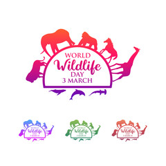 March 3, World Wildlife Day Logo Design Template. Vector Illustration.
