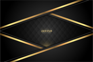   Abstract background luxury of black and gold with upholstery dark space vector illustration.