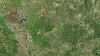 North-Western, Zambia - outlined. Satellite