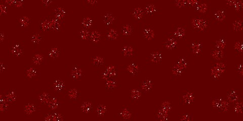 Light Green, Red vector doodle background with flowers.