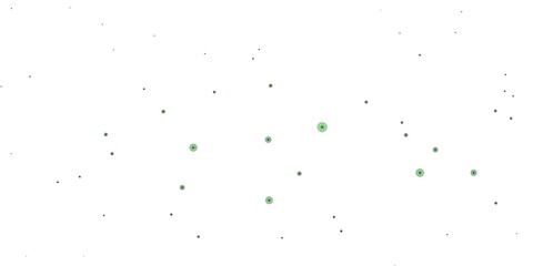 Light Green vector doodle background with flowers.