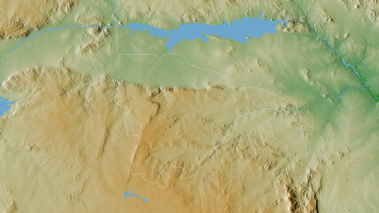 Mashonaland Central, Zimbabwe - outlined. Physical