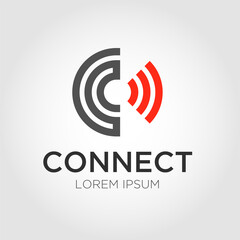 Initial letter logo C, Connect logo design