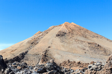 Trail to volcano Mount Teide peak on Canary Island Tenerife, Spain
