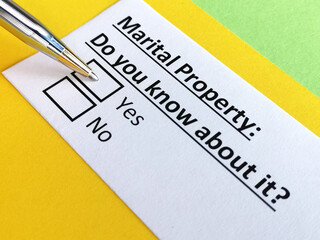 Obraz premium Questionnaire about family law