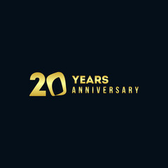 20 Years Anniversary Gold Number Vector Design