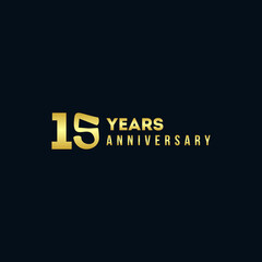 15 Years Anniversary Gold Number Vector Design