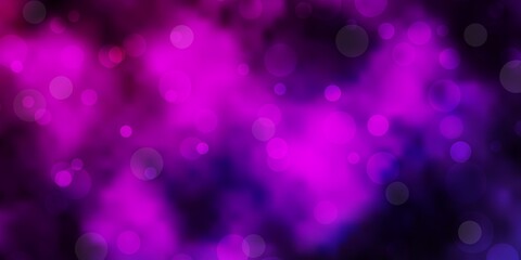 Dark Pink vector template with circles. Illustration with set of shining colorful abstract spheres. New template for a brand book.