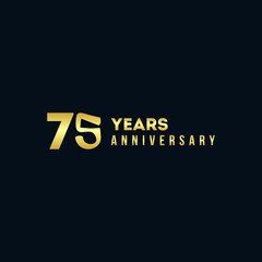 75 Years Anniversary Gold Number Vector Design