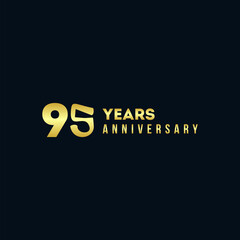 95 Years Anniversary Gold Number Vector Design