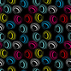 color abstract ethnic seamless pattern in graffiti style with elements of urban modern style bright quality illustration for your design