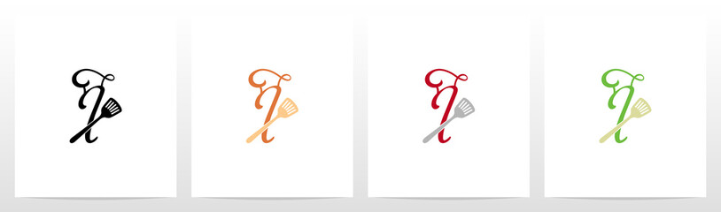 Chef Hat And Spatula On Letter Logo Design I