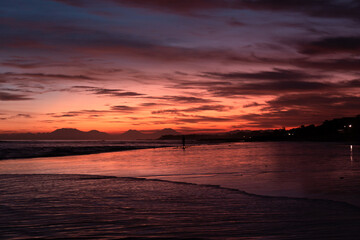 Tropical sea sunset. Sky background