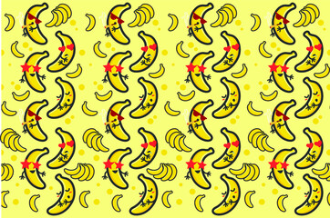 Cute Banana Seamless Pattern for Wallpaper, Background, etc vector illustration