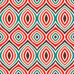 eye or wave in Vertical boho tribal seamless pattern with retro color tone 