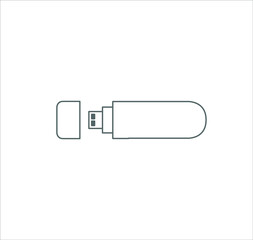Flash drive icon, thumb drive vector on white background