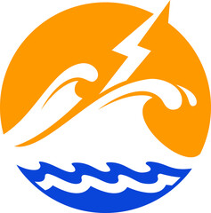 Wave power logo vector concept