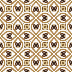 Central Java batik Art work with beautiful flower motif and seamless white color