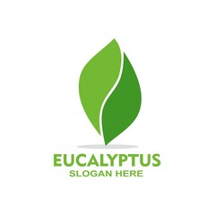 vector illustration of eucalyptus green leaf suitable for emblems, products, herbs and others