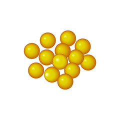 Round yellow pills on a white background. Vector illustration, eps 10.