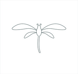Dragonfly icon, animal vector, insect illustration on white background