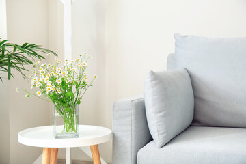 Interior of modern living room with comfortable sofa