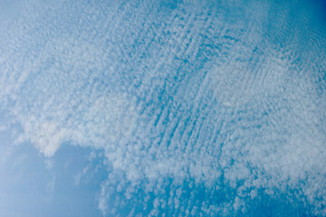 beautiful photos of the blue sky on a clear day with clean white clouds, a combination of blue and white and sparkling sunlight add a sense of enthusiasm for outdoor activities