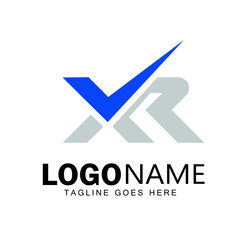 XR letter illustration logo design 