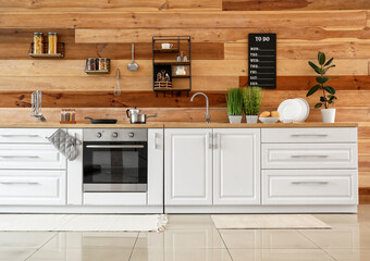 Stylish interior of modern kitchen